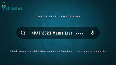 NPAT Result 2023 (Out): Merit List, Scorecard Details  .